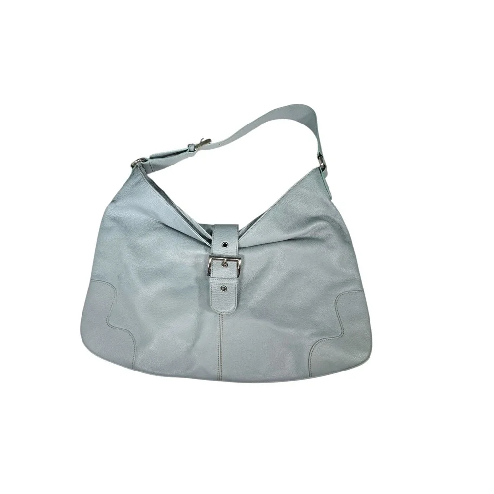 Jones New York Faux Leather Shoulder Bag Purse Handbag Mint Green Medium